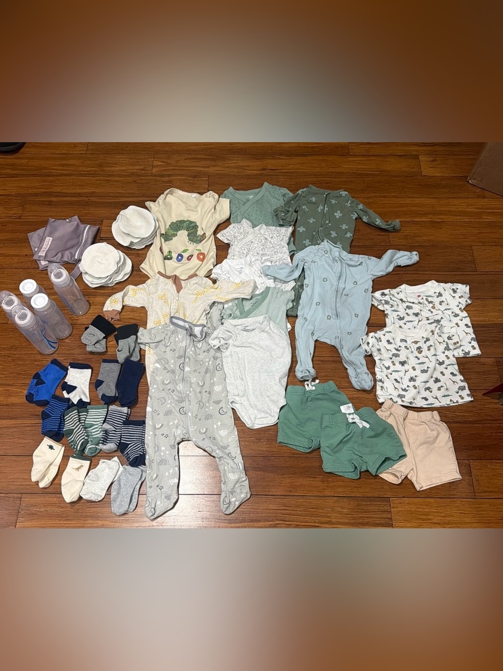 Baby boy bundle with 3-6 , 6-9 months and 9-12 months clothes, socks, and more